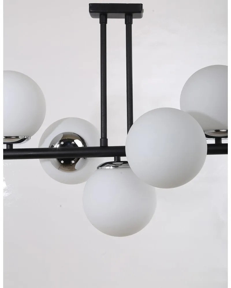 Fehér-fekete mennyezeti lámpa üveg búrával ø 15 cm Sail – Squid Lighting