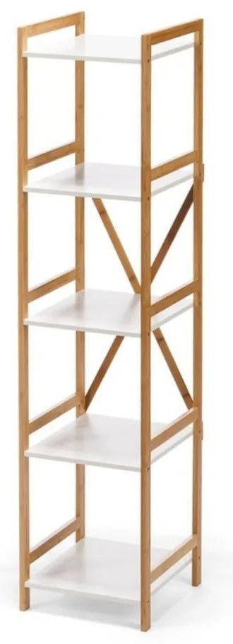Lora ötszintes fehér keskeny bambuszpolc - Bonami Essentials