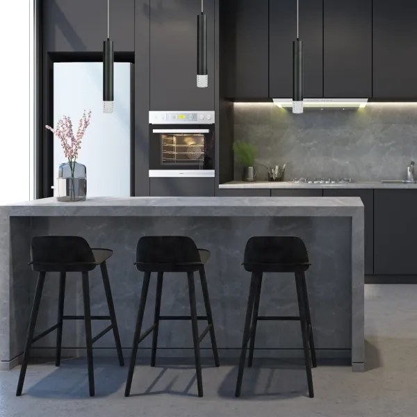 Csillár zsinóron TUBI 1xGU10/8W/230V fekete