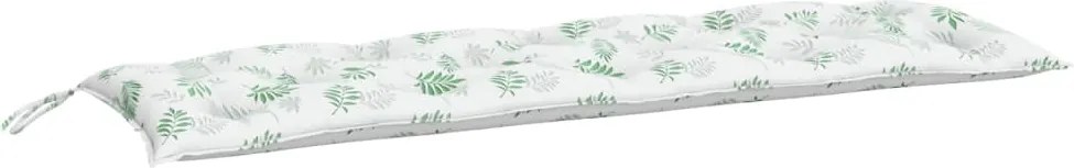 vidaXL levélmintás oxford szövet kerti padpárna 150 x 50 x 7 cm