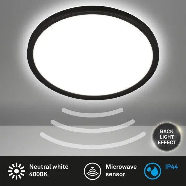 Briloner - MOVE LED fürdőszobai mennyezeti lámpa mozgásérzékelővel, 18W/230V, IP44, Ø 29 cm, fehér