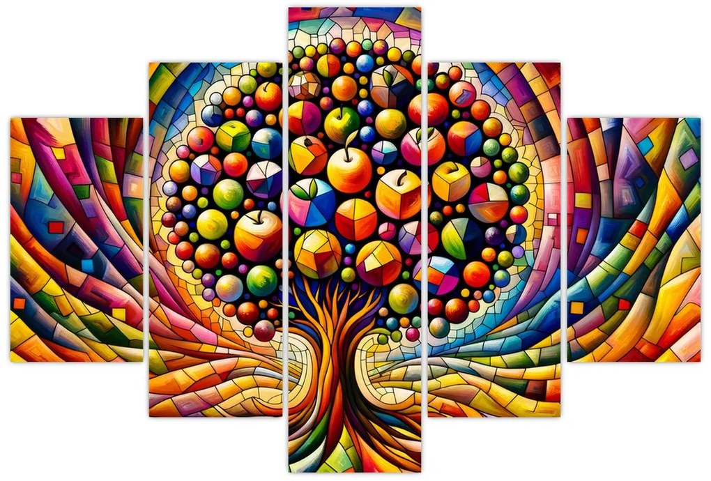 Kép – Színes fa almákkal (150x105 cm)