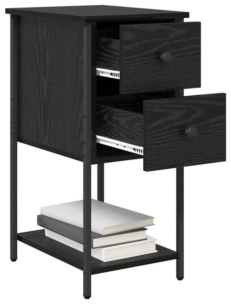 Éjjeliszekrény 2 pcs Musta tammi 32 x 42 x 70 cm Faanyag