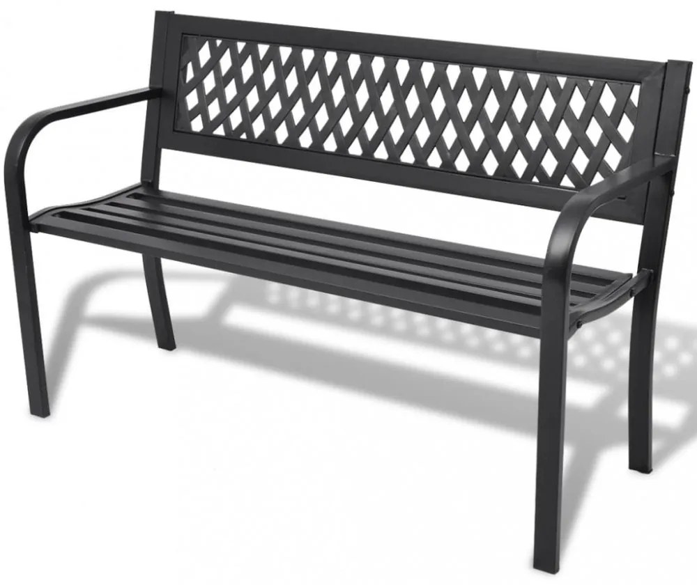 fekete acél kerti pad 118 cm