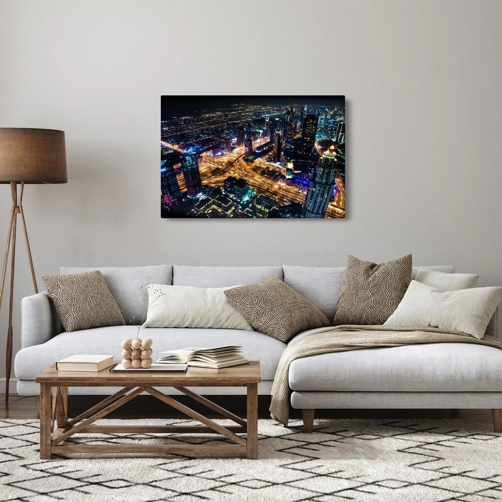 Éjszakai város képe (90x60 cm)