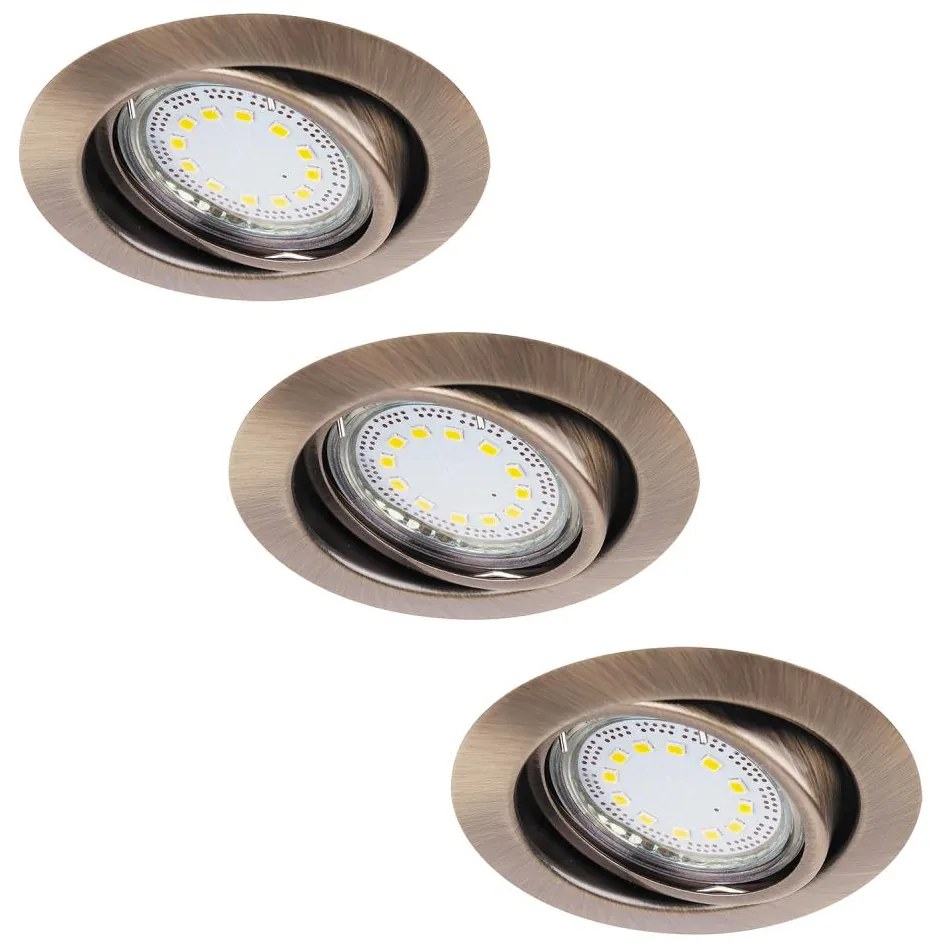 Rabalux 1051 - KÉSZLET 3xLED Beépíthető lámpa LITE 3xGU10-LED/3W/230V