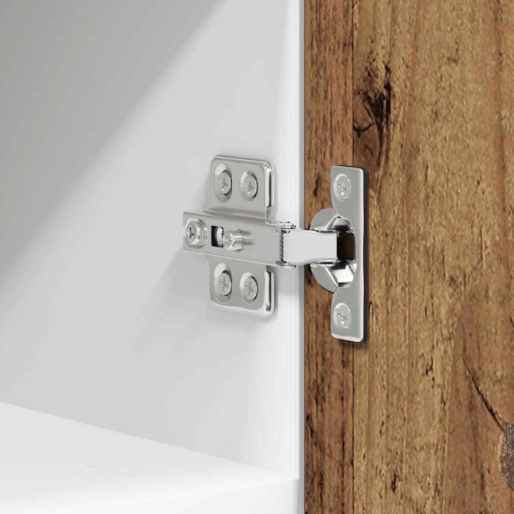 Függő szekrény Riga Régi fa és fehér 30 x 31 x 40 cm Faanyag