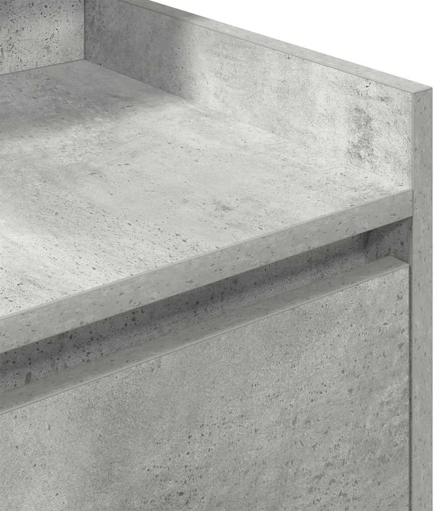 betonszürke éjjeliszekrény 2 fiókkal 38x34x80 cm