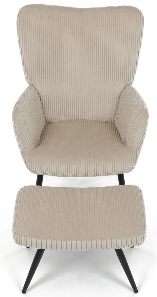 Pihenőfotel lábtartóval L7285 CRM6, krém