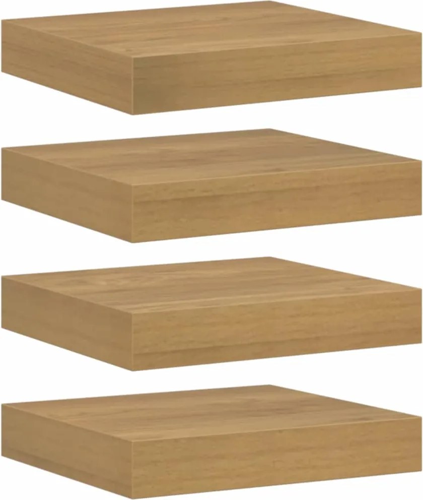 vidaXL Falpolc Falra szerelhető 4 pcs Barna 23 x 23,5 x 4 cm Faanyag
