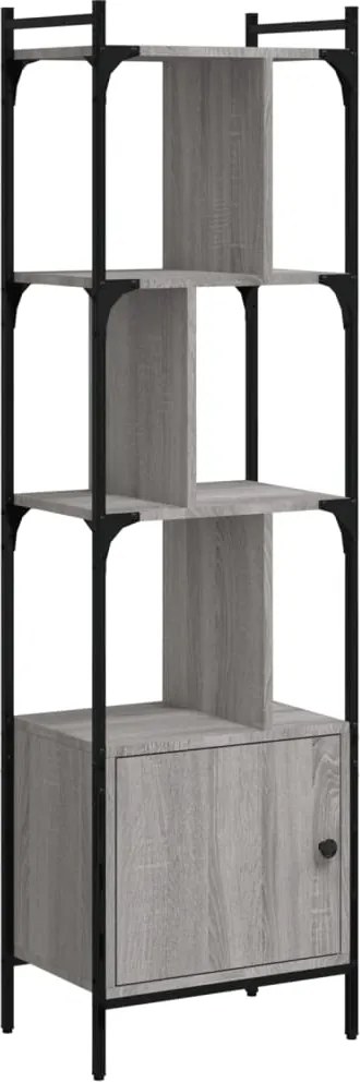 vidaXL szürke sonoma szerelt fa könyvespolc ajtóval 44,5x30x154,5 cm