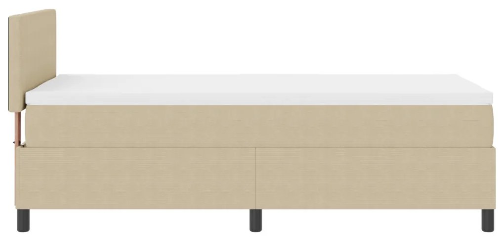 Box Spring Ágy Matraccal & LED Fénnyel Bézs 80x200 cm Bársonyos Szövet