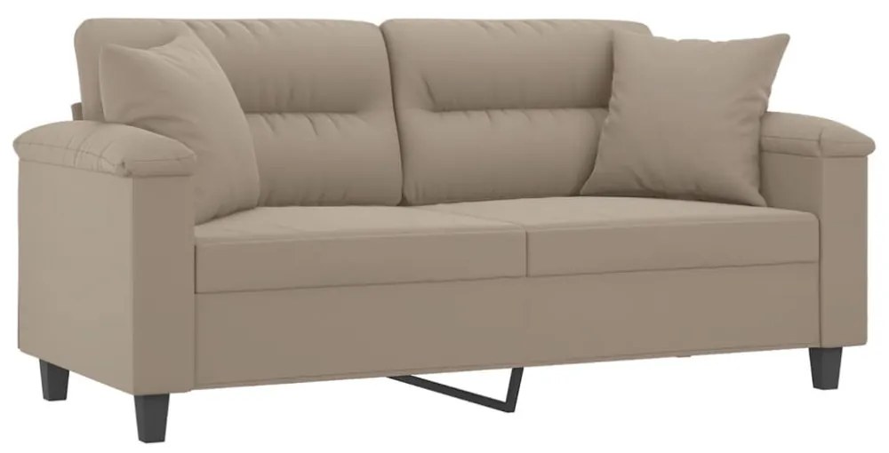 2 személyes tópszínű mikroszálas szövetkanapé párnákkal 140 cm