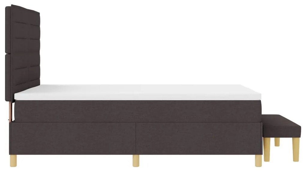 vidaXL Boxspring Ágy Mattal és Pad sötétbarna 160x200 cm szövet