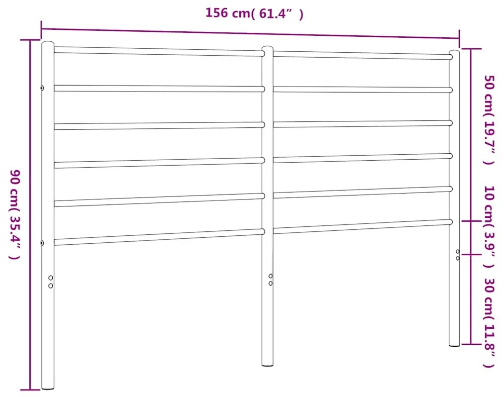 fehér fém fejtámla 150 cm