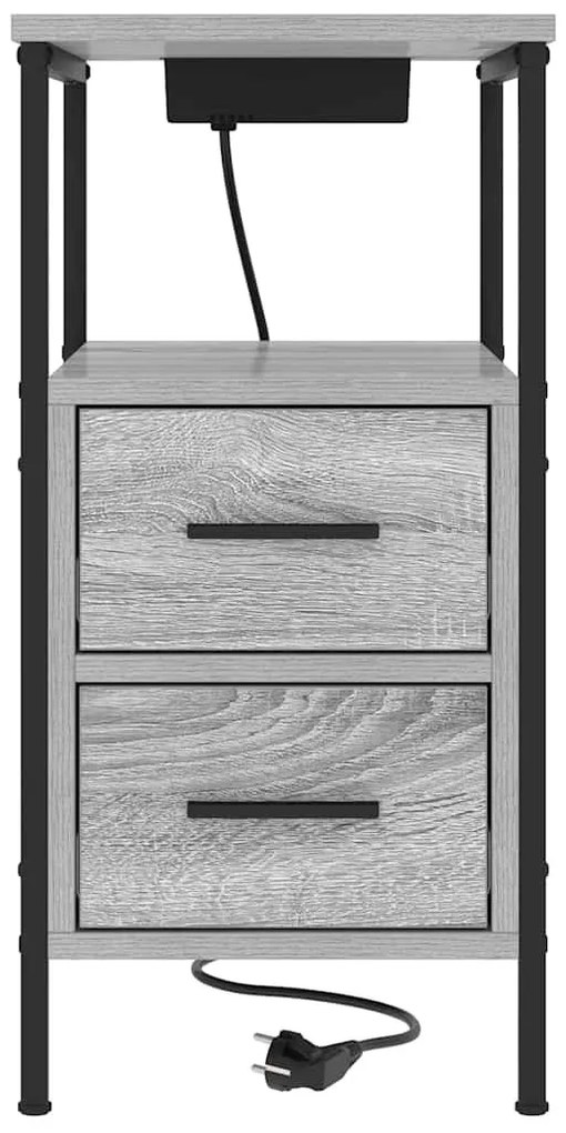 Éjjeli Szekrények 2 pcs Szürke sonoma 30 x 48 x 61 cm Faanyag