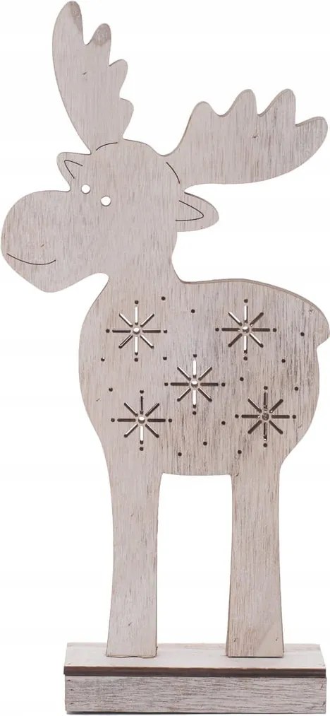 Fa rénszarvas 5 Led 30,5x12cm, elemes