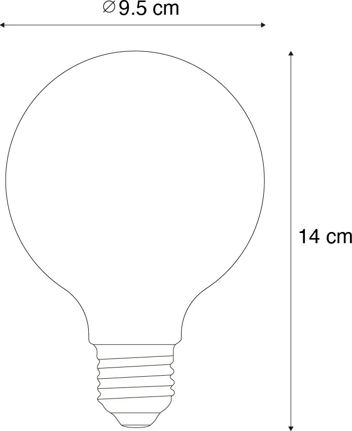 5 db Okos E27 Dimmelhető LED Izzó G95 Borostyán 4.9W 320lm 2500K