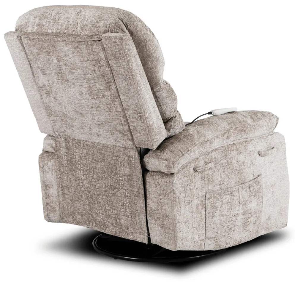 Elektromosan Vezérelhető Masszázsfunkciós Relaxfotel Fotel Barnás-Bézs Színben. BRUCE