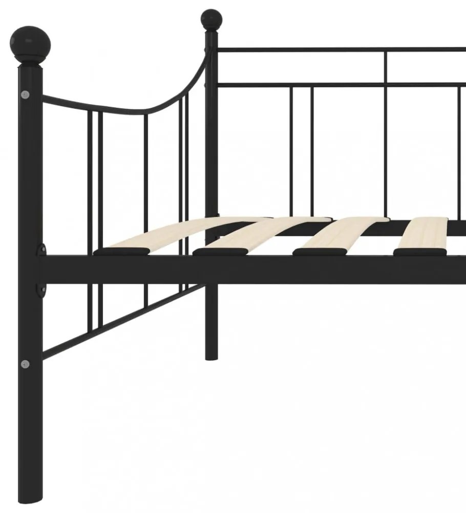 fekete fém kanapéágy-keret 90 x 200 cm