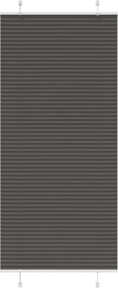 vidaXL pliszírozott redőny fekete 90x200 cm szövetszélesség 89,4 cm