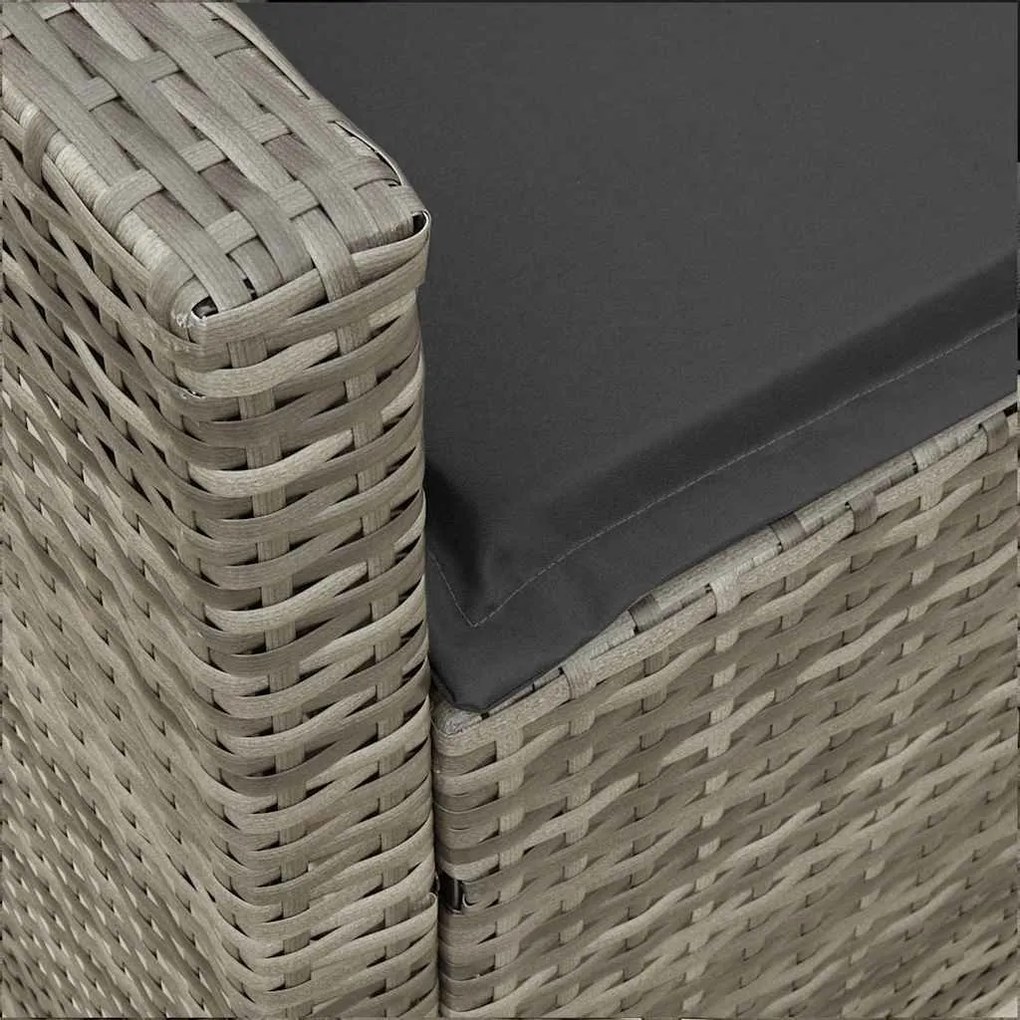 szürke polyrattan kerti kanapé párnákkal