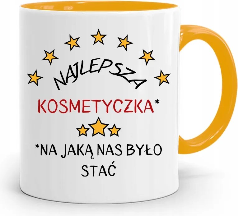 Sárga Bögre Kozmetikusnak A Legjobb Kozmetikai Táska fényképes nyomtatással