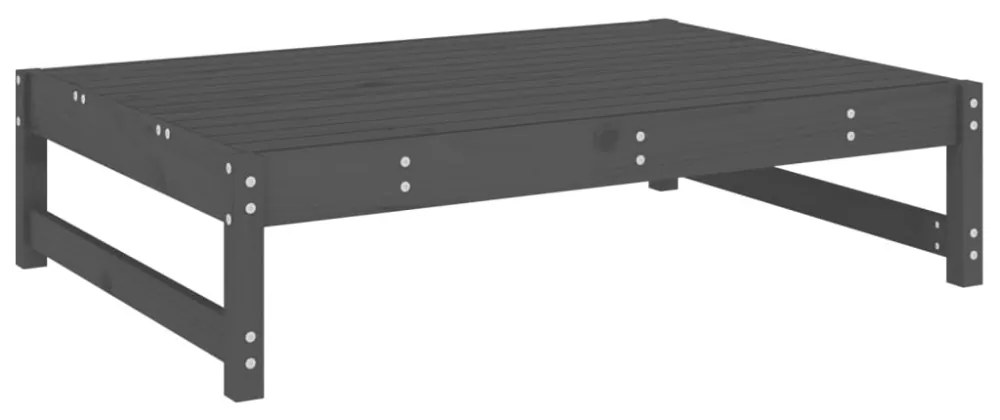 vidaXL szürke tömör fenyőfa kerti lábzsámoly párnával 120x80 cm