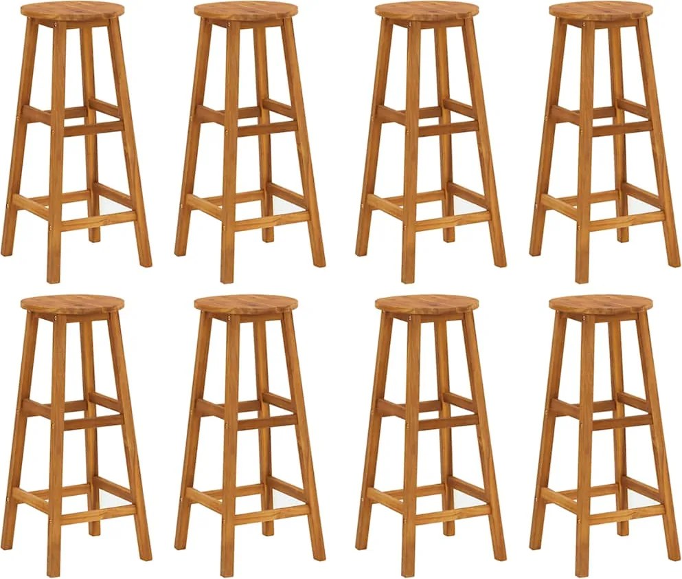 vidaXL 8 db tömör akácfa bárszék