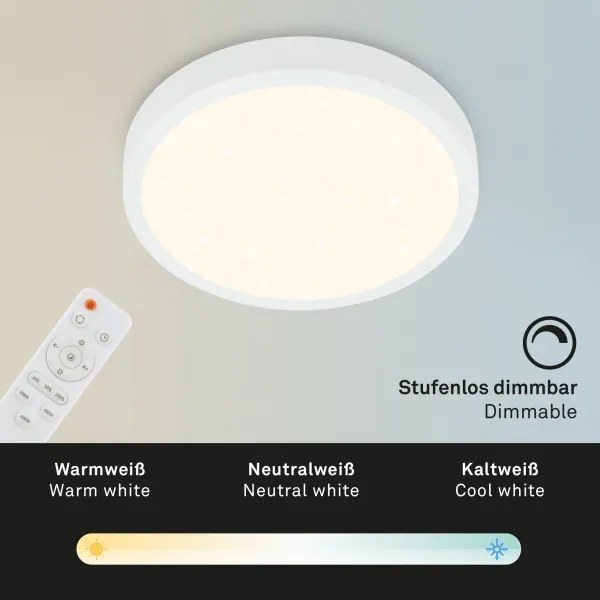 Briloner 3701-016 - LED Dimmelhető mennyezeti lámpa RUNA LED/18W/230V fehér + távirányító