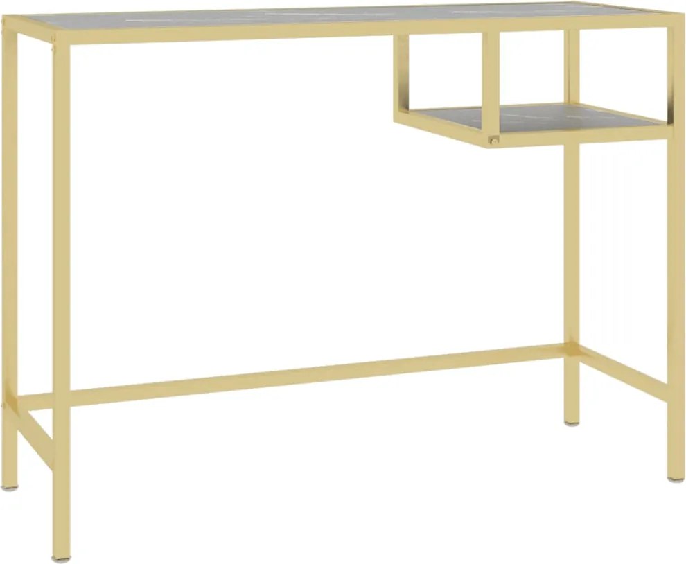 vidaXL fekete márvány edzett üveg számítógépasztal 100 x 36 x 74 cm