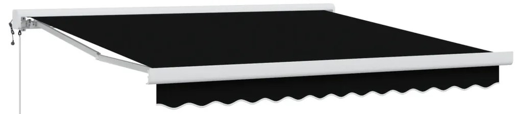 Fekete 300x250 cm automatikus behúzható napellenző