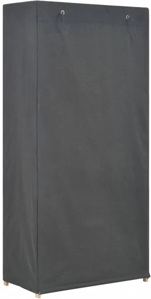 3-szintes szürke szövet ruhásszekrény 79 x 40 x 170 cm
