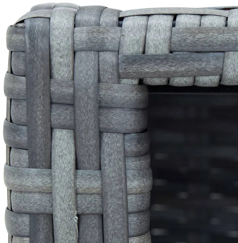 szürke polyrattan spa fellépő 92 x 45 x 25 cm