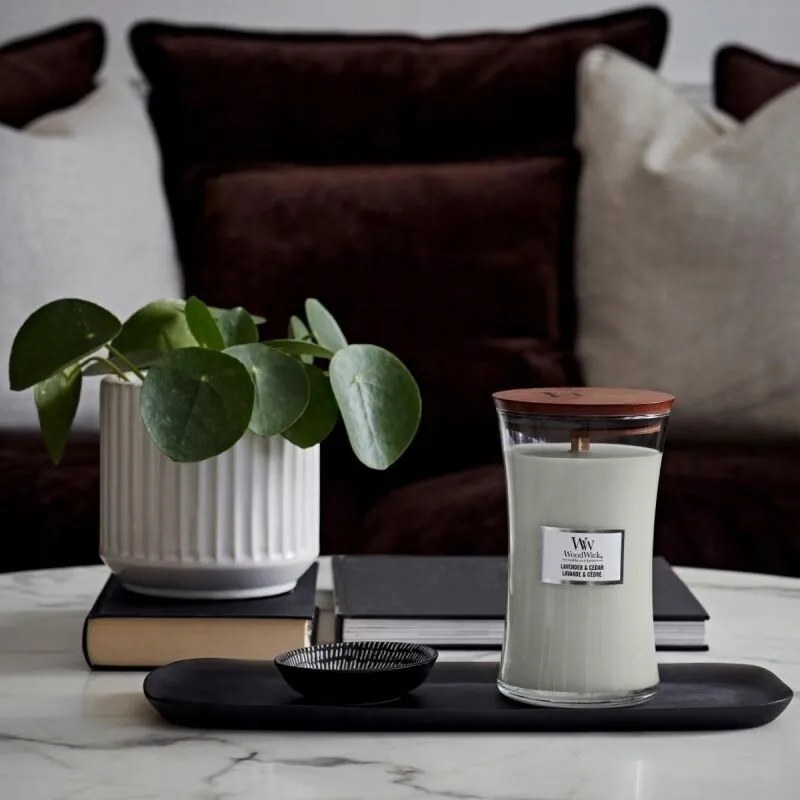 WoodWick Illatos gyertya nagy váza Lavender & Cedar, 609 g