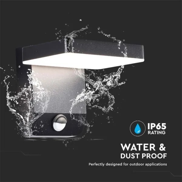 LED kültéri fali lámpa szenzorral LED/17W/230V 4000K fekete