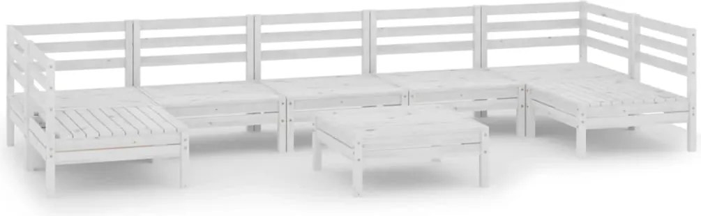 vidaXL 8 részes fehér tömör fenyőfa kerti ülőgarnitúra