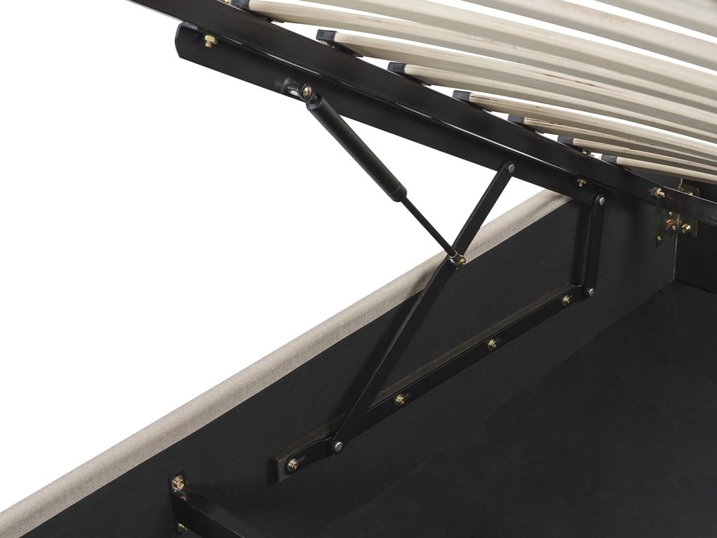 Fejtámla Nélküli Bézs Színű Minimalista Ágykeret 180 x 200 cm DINAN Beliani