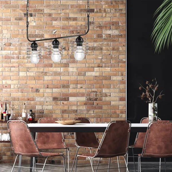 Csillár láncon MORGAN 3xE27/60W/230V fekete/króm