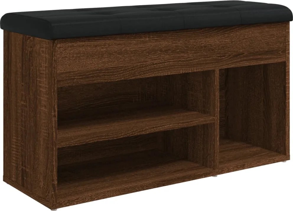 vidaXL barna tölgy színű szerelt fa cipőtároló pad 82 x 32 x 45,5 cm