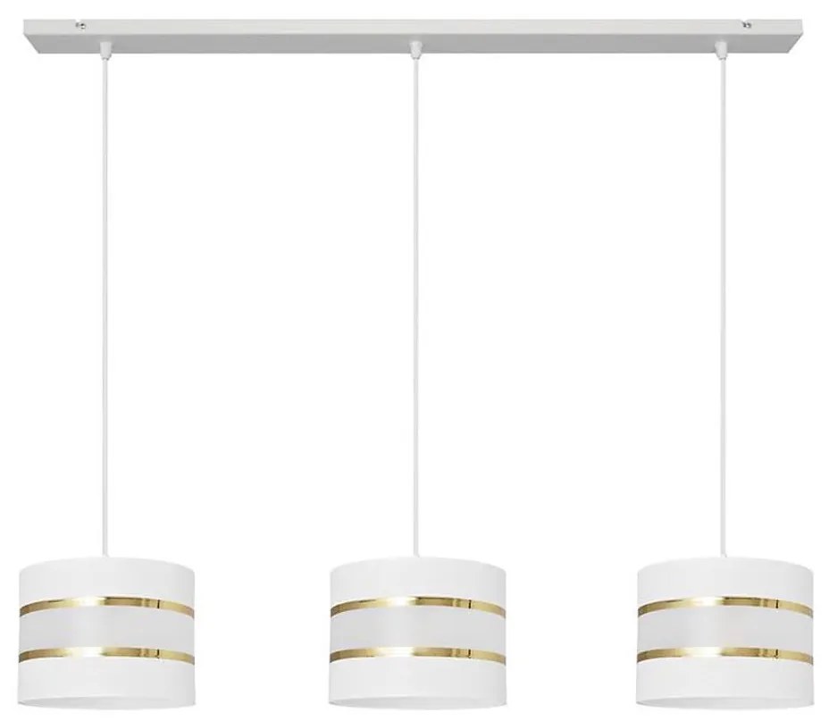 Csillár zsinóron HELEN 3xE27/15W/230V fehér/arany