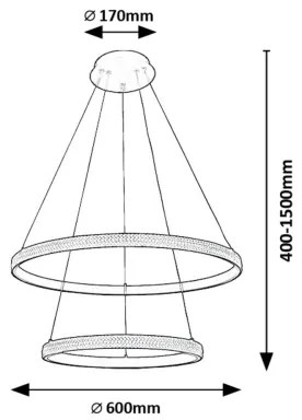 Rabalux 72259 - LED Csillár zsinóron GRETE LED/60W/230V 3000K