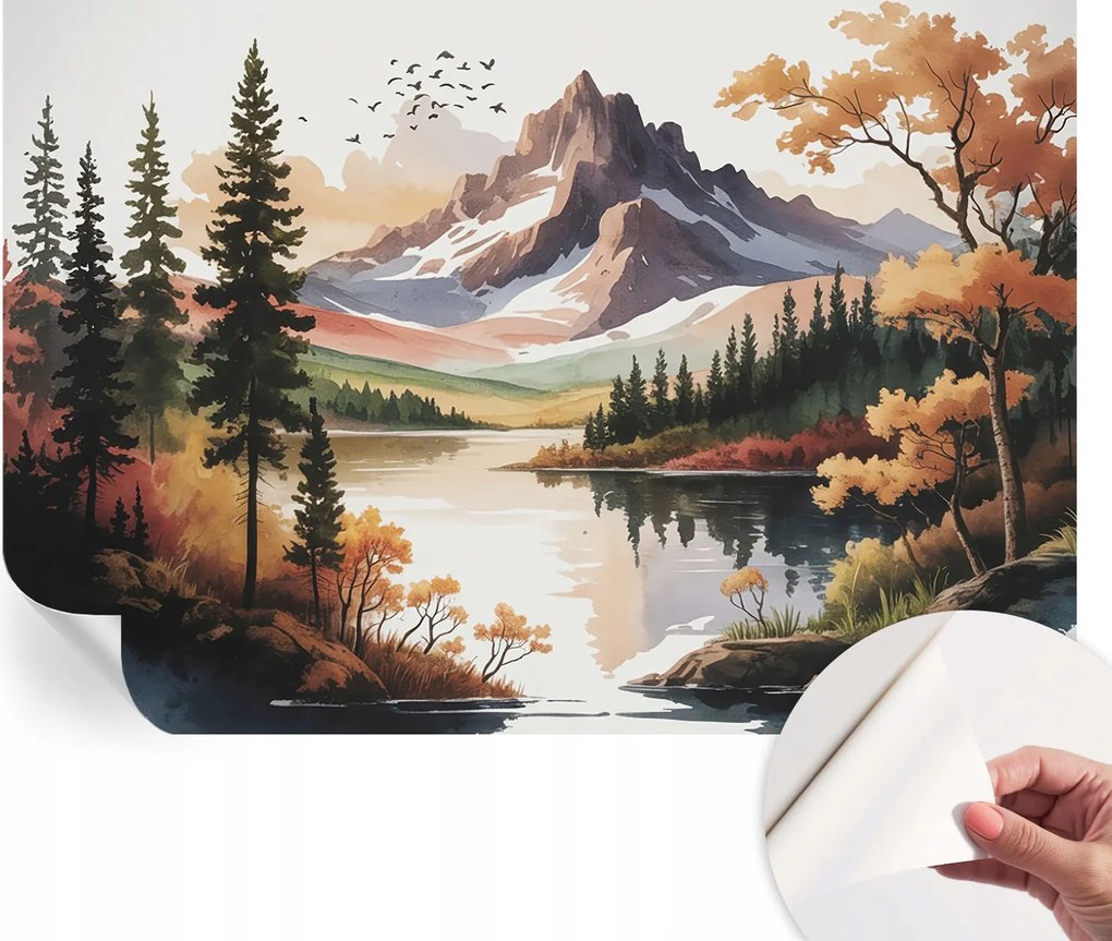 Öntapadós Dekoratív Fotótapéta Hálószobába Hegyi ősz 152x104 cm