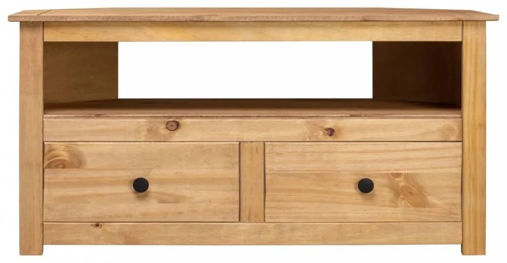 Panama stílusú tömör fenyőfa sarok tv-szekrény 93 x 49 x 49 cm