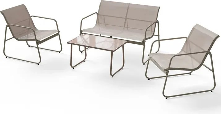 Juskys Genoa kerti fém garnitúra - homokszínű