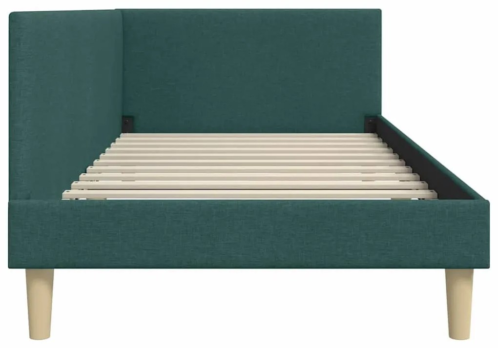 Sarokágy keret Egyéb Sötétzöld 90 x 200 cm Szövet és Mérnöki Fa