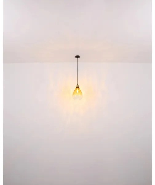 Globo 15786H - Csillár zsinóron SALVY 1xE27/60W/230V átm. 21 cm narancs