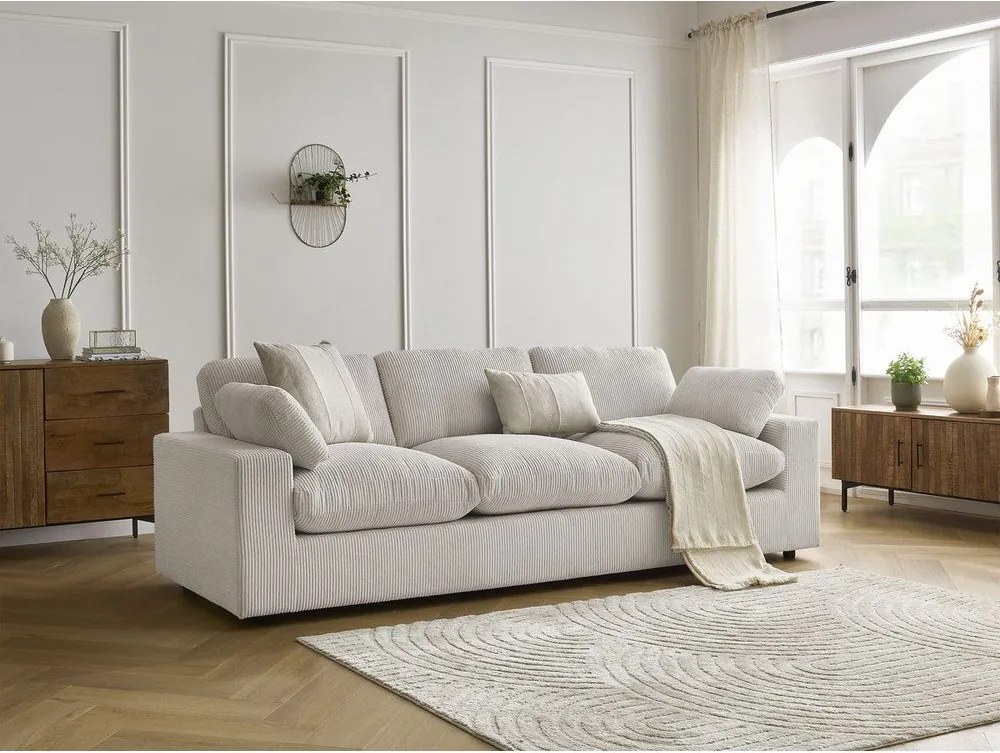 Bézs kordbársony kanapé 250 cm Belair – Bobochic Paris