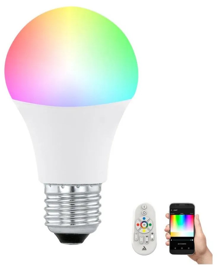 LED RGB Dimmelhető izzó CONNECT E27/9W + távirányító - Eglo 11585