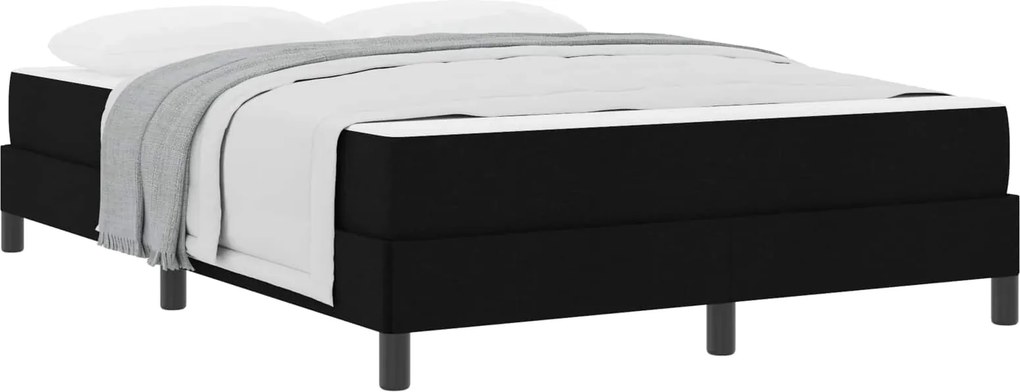 vidaXL Boxrugós ágy matracmal Fekete 140 x 200 cm szövet